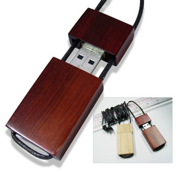 KH W003 Ahşap kasalı USB flash sürücü resmi