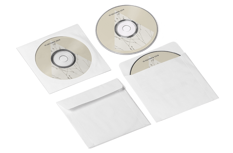 Bild von CD - Kopieren und Bedrucken + Papiertasche mit Klarsichtfenster und Klappe
